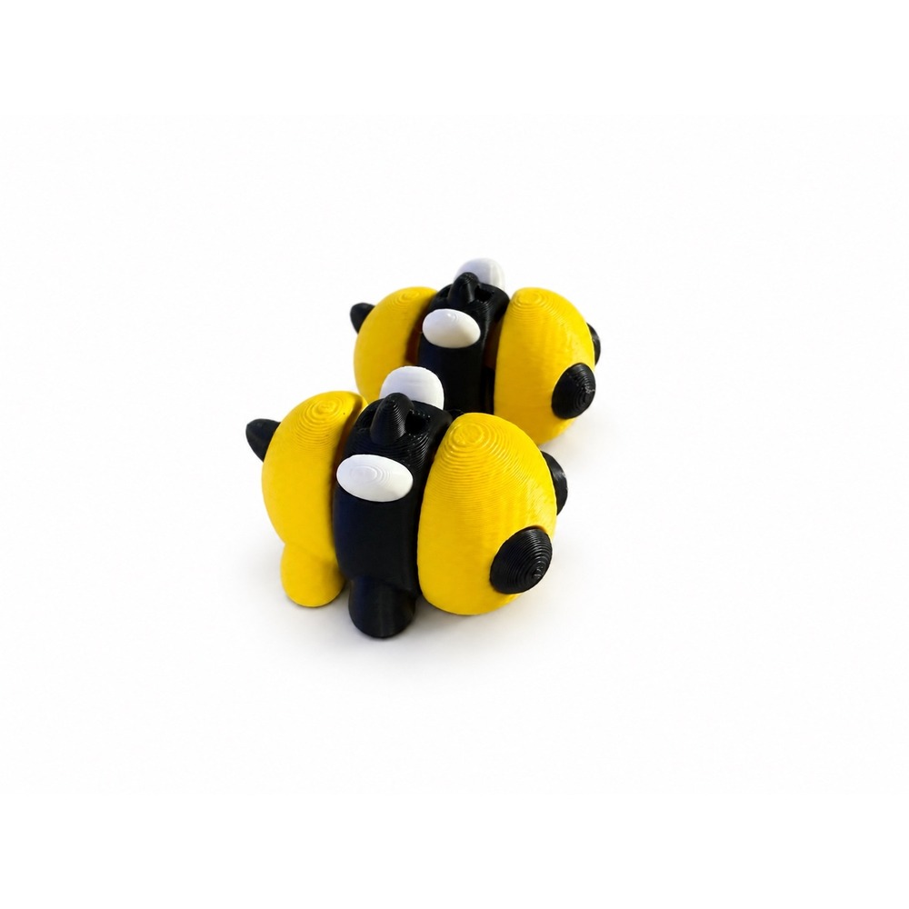 Bumble Bee Keychain Set 2pc Yellow Black 3D Printed Excellent Animal